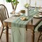 Sage Green Gauze Table Runner 120 Inch 10FT,(Sage Green)118 x 59 x 0.1